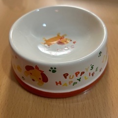犬用　フードボウル　食器　陶器　滑り止め付の画像