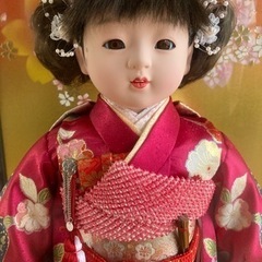 市松人形 愛ちゃん ガラスケース付きの画像