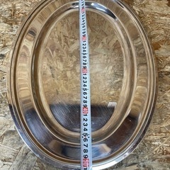 s6458) ステンレス製 オーバルプレート 5枚 大皿 平皿 バイキング ビュッフェ レストラン 飲食店用 中古品 の画像