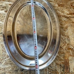  (s6459) ステンレス製 バイキング ビュッフェ レストラン 飲食店 小判皿 5枚 中古品 の画像