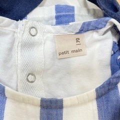 〈38〉ベビー服　petit main　70　ワンピース風ロンパースの画像