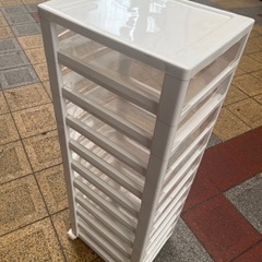 アイリスオーヤマ チェスト スーパークリア 10段 日本製 SCE-1000 幅32×奥行39×高さ108.4cm ホワイトプラスチックの画像