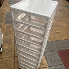 アイリスオーヤマ チェスト スーパークリア 10段 日本製 SCE-1000 幅32×奥行39×高さ108.4cm ホワイトプラスチックの画像