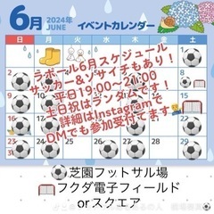 6/30(日)17:00〜19:00 芝園フットサル場⚽️