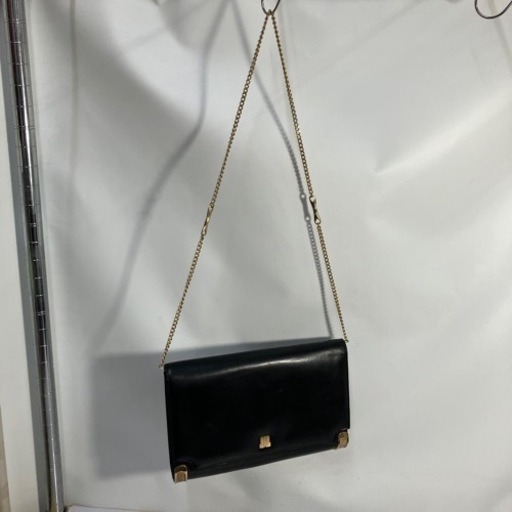 K2406-682 LANVIN PARIS チェーンバッグ ブラック はがれキズ汚れ有り