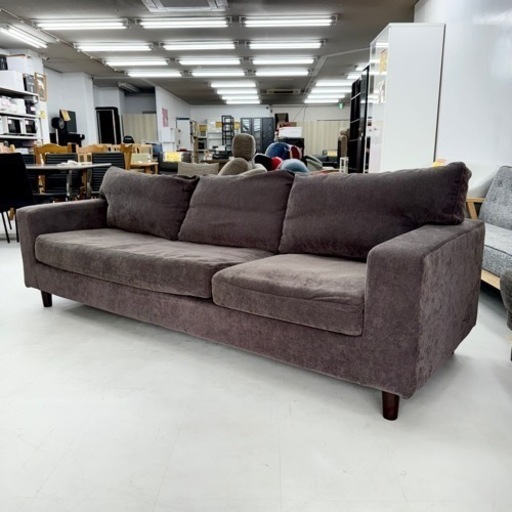 【美品‼️】特大サイズ♪ two-one style 215cm幅3人掛けソファ 布製ダークブラウン♪