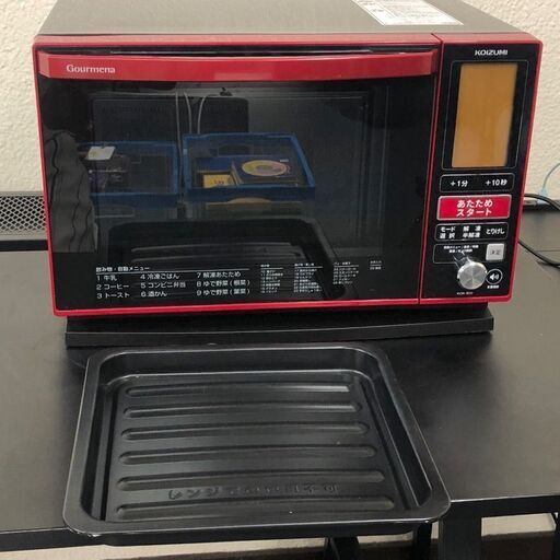 【稼動品】KOIZUMI オーブンレンジ レッド KOR-1600/R 2016年製 取説なし 家電 中古