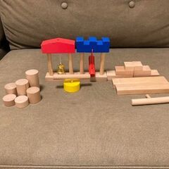 美品！木製 赤ちゃん 子供 木のドミノ。の画像