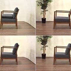 ≪yt1426ジ≫ アウトレット家具 アームチェア/ラウンジチェア 試作サンプル クッション2種付属 1Pソファ/ゆったり 現状品 60428-04の画像