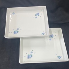 角皿　花柄　2枚セット