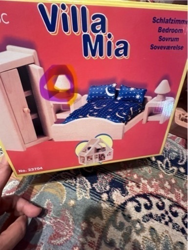 Villa Mia木製 ドールハウス、人形、家具セット