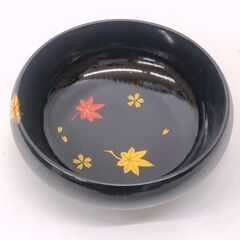 未使用 輪島塗 塩徳屋漆器店 天然木丸鉢 2個セット 金蒔絵紅葉桜文 菓子皿 盛皿 椀☆ 札幌市 豊平区 平岸の画像