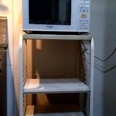 HIZERキッチンワゴン２口コンセント＆キャスター付きキッチン家...