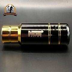 シフトノブ NOS　 90mm　アルミ 　ガンメタ＆ゴールド　新品です１の画像