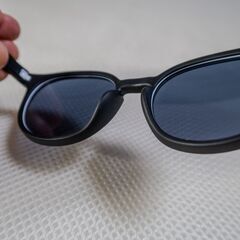 JINS×Snow Peak Rubber SUNGLASSES ジンズ×スノーピーク ラバーサングラス マットブラック×ネイビーレンズ 美品の画像