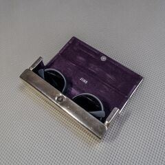 JINS×Snow Peak Rubber SUNGLASSES ジンズ×スノーピーク ラバーサングラス マットブラック×ネイビーレンズ 美品の画像