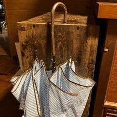 水色ストライプの傘