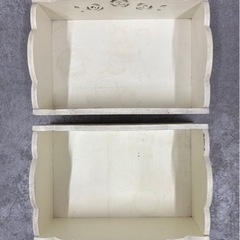 木箱 ２個セットレトロ　花柄　収納 薔薇 バラ 小物入れ カントリー調　の画像