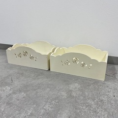 木箱 ２個セットレトロ　花柄　収納 薔薇 バラ 小物入れ カント...