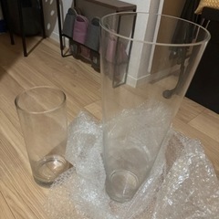 【美品】大きめのガラス花瓶2点