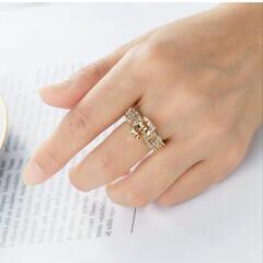 j→→→m17-7 ブラウンダイヤモンドＣＺスクエアカットパヴェリング特注RDXの画像