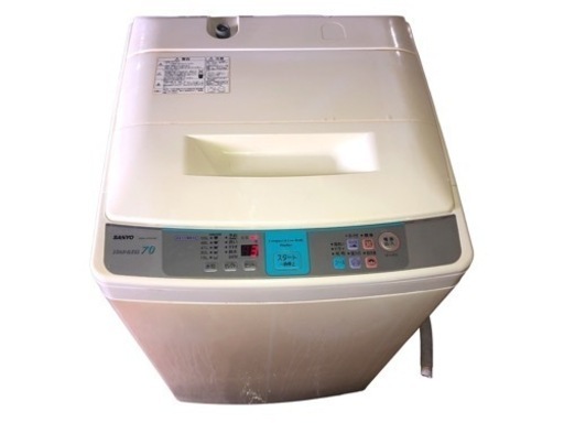 SANYO 三洋 ASW-A70V 全自動洗濯機 2002年製 当時物 動作品 中古家電 洗濯機 118L　焼け汚れ有り