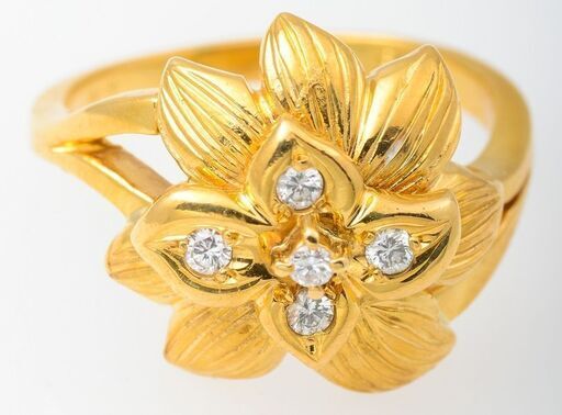 K18 ダイヤモンド リング (花モチーフ) 品番d23-14