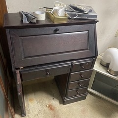 ★決定★昭和/レトロ/ヴィンテージ　ライティングビューロー　開閉して机になる棚・デスクの画像