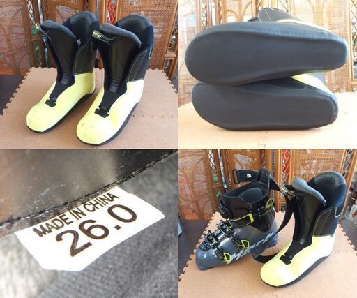 使用感少 HART 26.0cm QUEST HP スキーブーツ 3バックル アウトソール 306mm ブラック×イエロー ハート 札幌市 屯田店