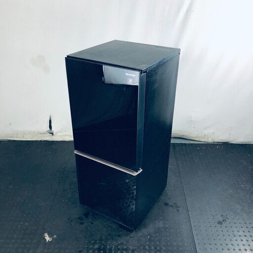 ID:re10684 シャープ SHARP 冷蔵庫 一人暮らし 中古 2019年製 2ドア 137L ブラック ファン式 両方開き SJ-GD14E-B  【リユース品：状態C】【送料無料】【設置費用無料】