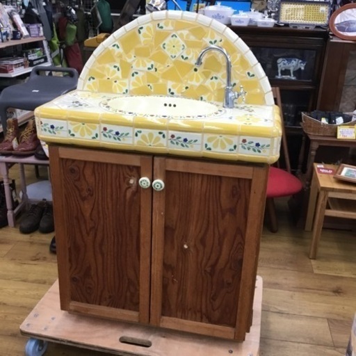 イタリア製タイル　流し台　シンク　カントリー　キッチン　エキスパート藤沢辻堂店