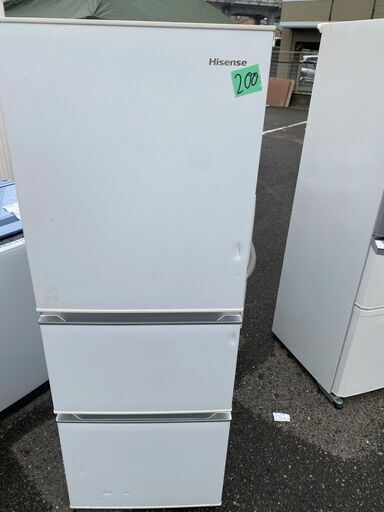NO 200 北九州市内配送設置無料✨ 2020年　ハイセンス 冷蔵庫 幅55.4cm 282L ホワイト HR-D2801W 3ドア 右開き 真ん中野菜室 自動霜取り スリム