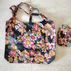 花柄エコバッグ3つの画像