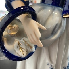 アンティーク置物　陶器　貴婦人　現状品の画像