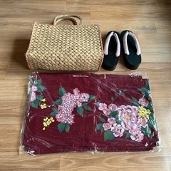 浴衣、下駄、バッグ　