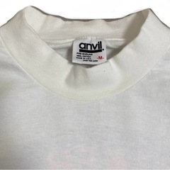 90s anvil アンビル モックネックtシャツ 両面プリント Mサイズの画像