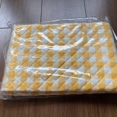 キルト生地　黄ブロックチェック