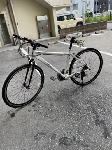 MYPALLAS クロスバイク700Cアルミ M-971 W(キーチェーン、空気入れ付)