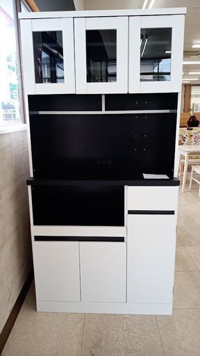 ★ジモティ割あり★ 輸入販売元(株)ベガコーポレーション レンジボード 白 H182×D41×W90 クリーニング済み TJ6584