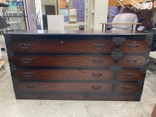 【愛品館 江戸川店 衣類収納】和家具 横長2列4段箪笥 ID：155-020330-007