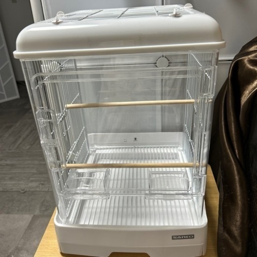新品未使用 Sanko 三晃商会 イージーホーム クリアバード３７ＷＨ ホワイト 鳥かご ケージ インコ