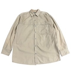 unknown 長袖ワークシャツ ベージュ メタルボタン Mサイズ