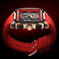 【正規品】LIGE　メンズ腕時計　防水　ゴールドレッド　専用箱（付属品完備）の画像