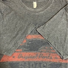 Americam Apparel 染み込みプリントtシャツ  XLサイズの画像