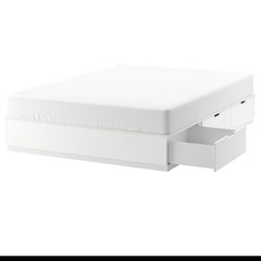 IKEA NORDLIノールドリ ベッドフレーム 収納付き 16...