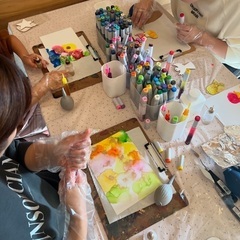 切り絵×アルコールインクアートの画像