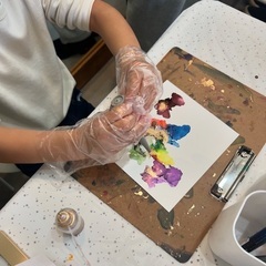 切り絵×アルコールインクアートの画像