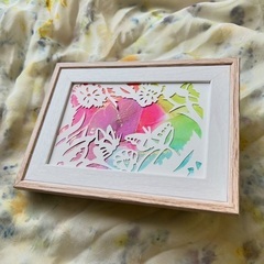 切り絵×アルコールインクアートの画像