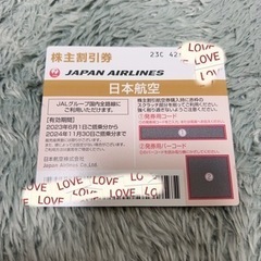 JAL株主優待券　国内線50％割引券