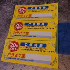 カラオケ館ご優待券（秋葉原のカラオケ館限定）　希望者には2から3...